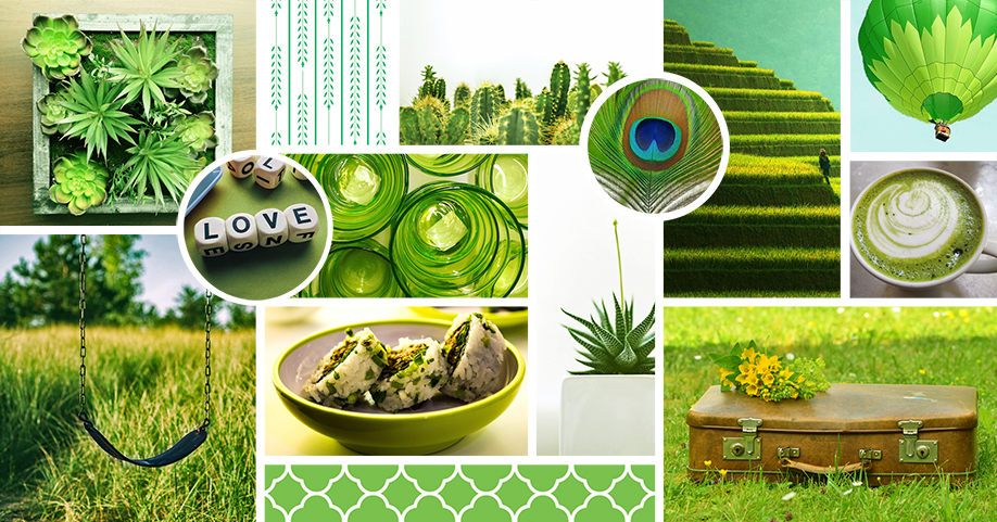 Moodboard Moodboard grün greenery trend 2017