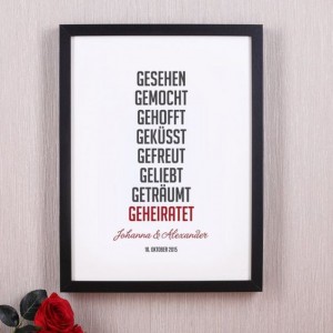 Foto: geschenke-online Liebespaar Bild zur Hochzeit und Valentinstag Geschenk