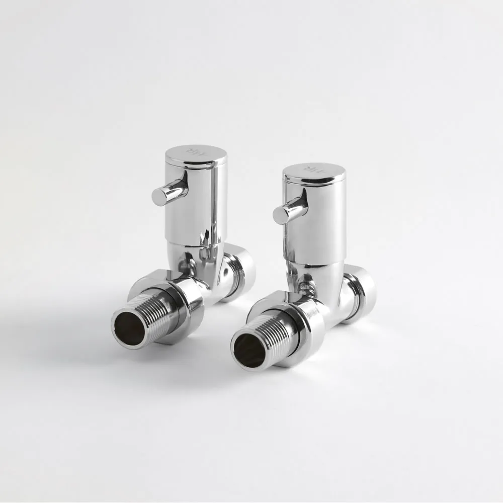 Heizkörperventil Set gerade chrom manuell, für 15mm Kupferrohre